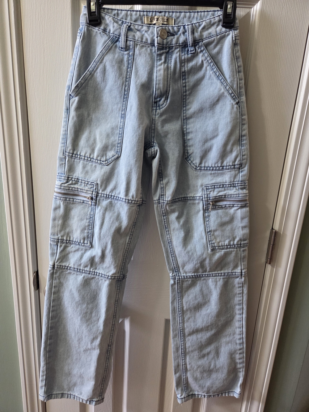 Light Wash Carpenter Jeans - Utility Pocket Detail